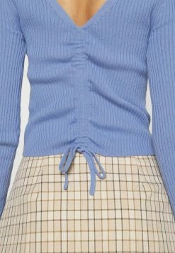 Hollister Co. SLIM CINCH FRONT N BACK - Strickpullover - Medium Blue | Damen -Hollister Geschäft fadc608a1b224f1fbff2a3a6f63c5b3a