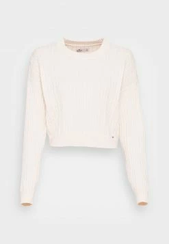 Hollister Co. CYBER DROP SOLIDS - Strickpullover - Antique White | Damen -Hollister Geschäft fed93503c8984903b3083f942cbfb81a