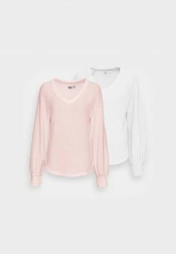 Hollister Co. COZY EYELASH 2er PACK - Langarmshirt - White / Pale Mauve | Damen -Hollister Geschäft ffbfa975c466498289b4d4c393447645